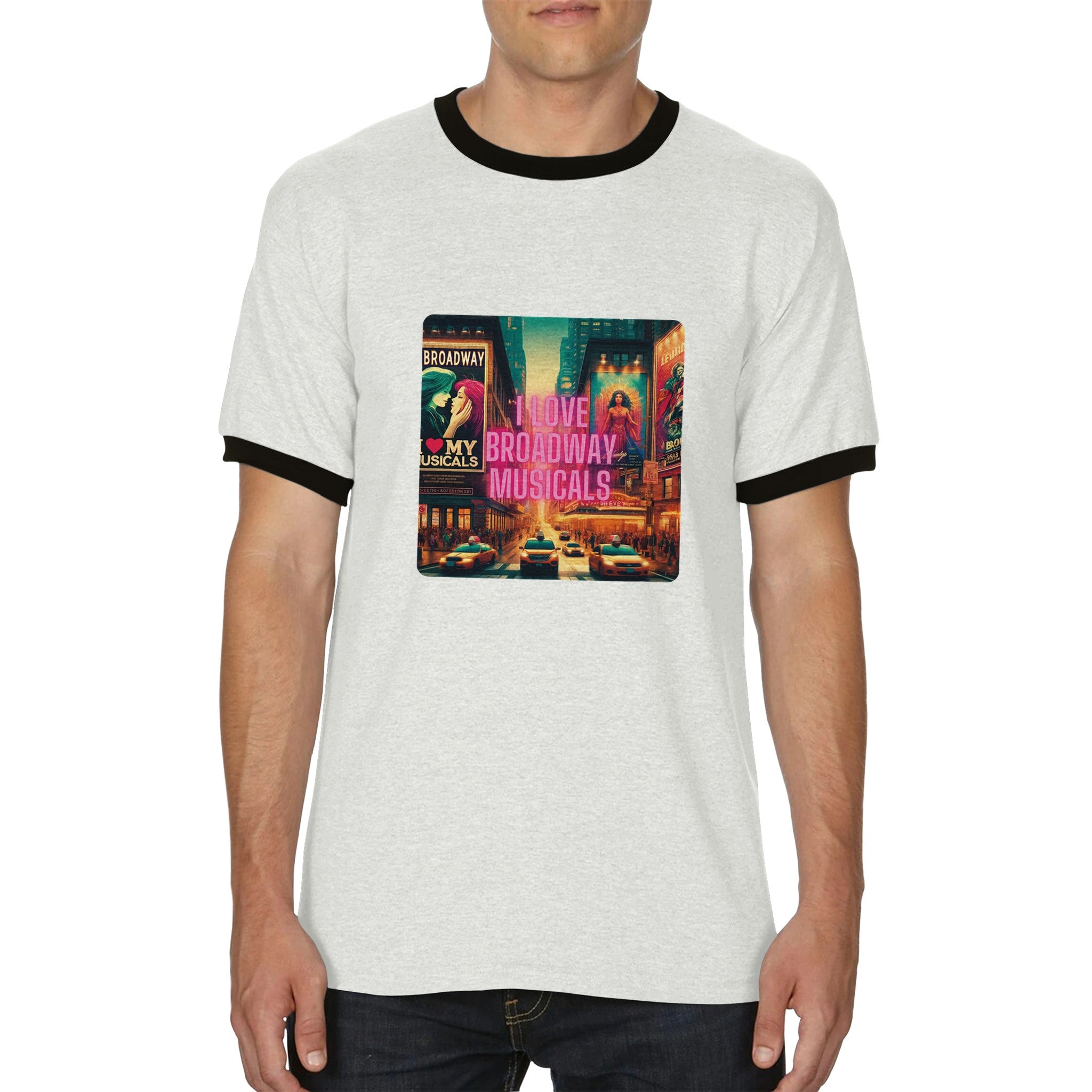 Unisex Ringer "I Love Broadway Musical" T-shirt