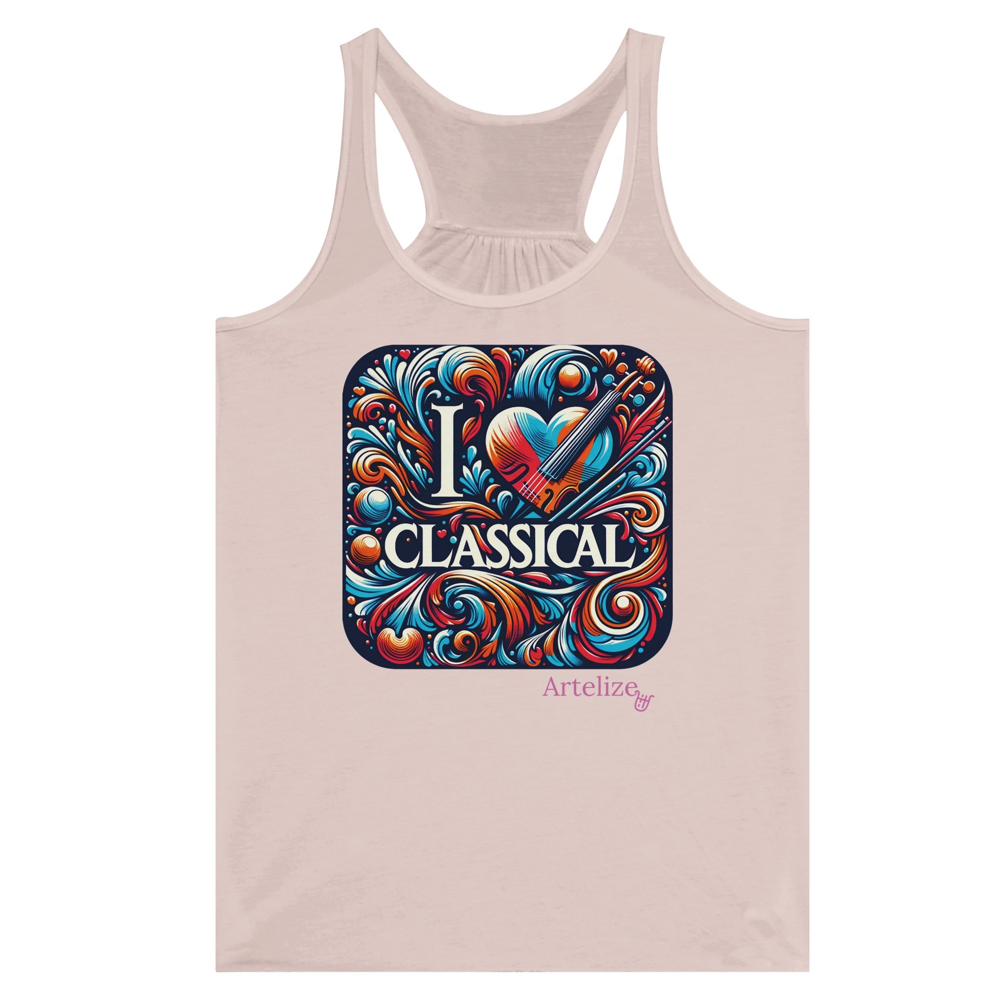 "I LOVE CLASSICAL" Women's Flowy Racerback Tank Top | Bella + Canvas 8800