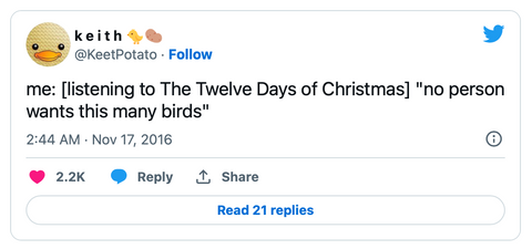 12 Days of Christmas Twitter meme