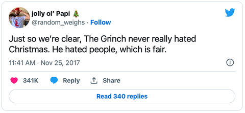 Grinch Christmas meme on Twitter