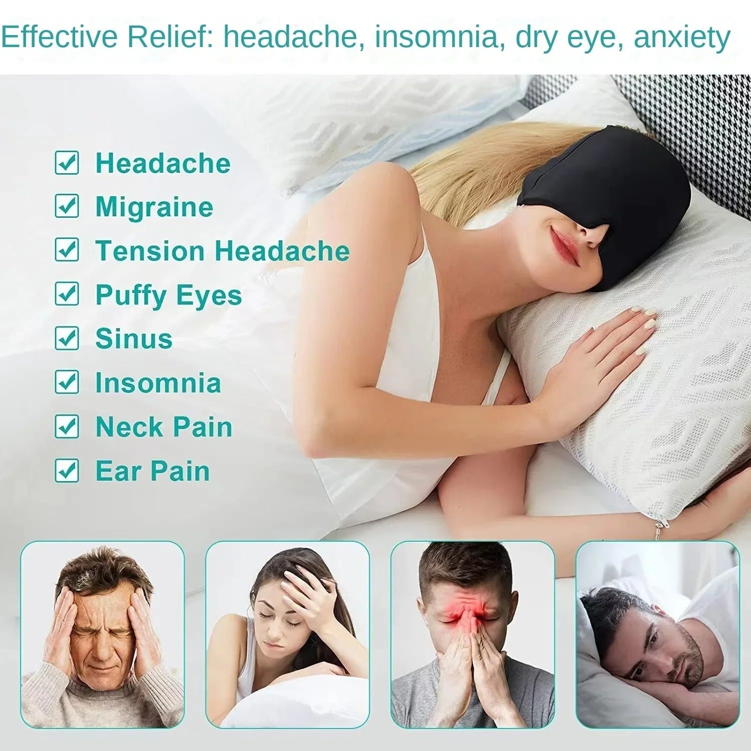Migraine Relief Cap – Cold Therapy Head Wrap for Headache & Stress Relief - Image 7