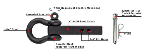 BULLETPROOF 3.0" EXTREME DUTY RECEIVER SHACKLE