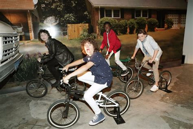 The Stranger Things Cast on their bikes