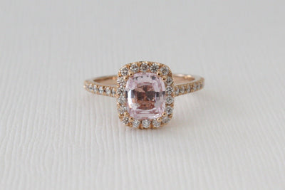 Art Masters Classic 14K Fuchsia Pink Gold 2.0 Ct Light Pink Sapphire  Engagement Ring Wedding Ring R298-14KFPGLPS