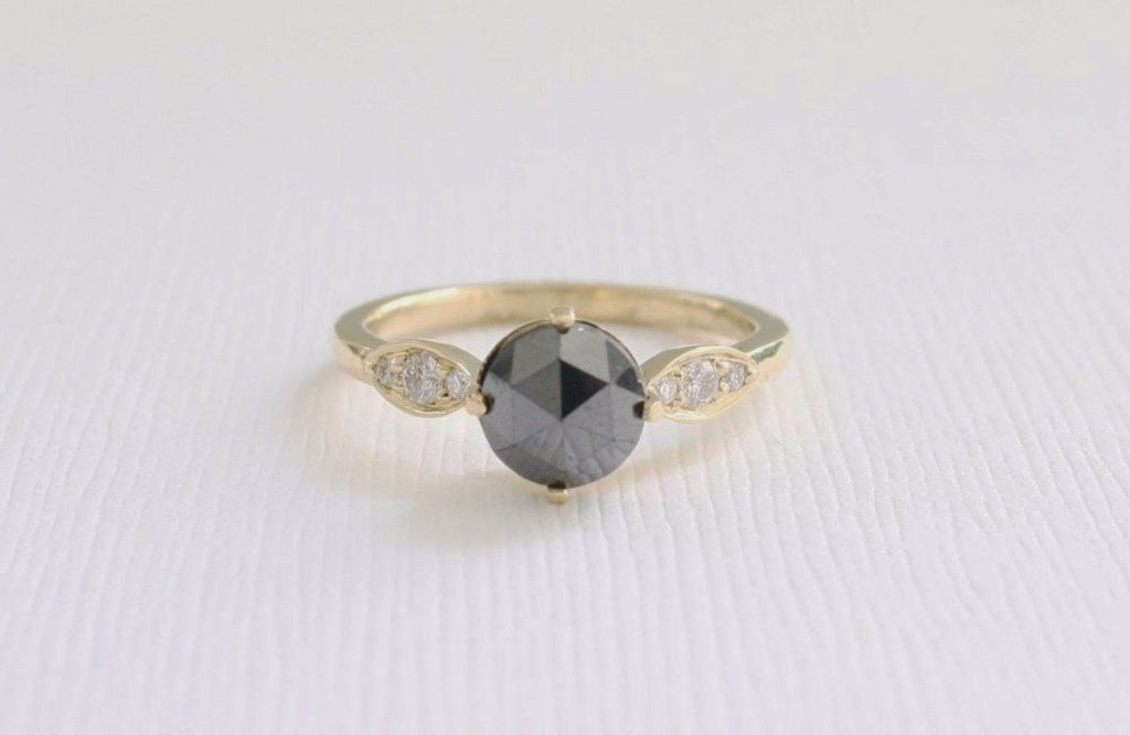 natural black diamond engagement rings