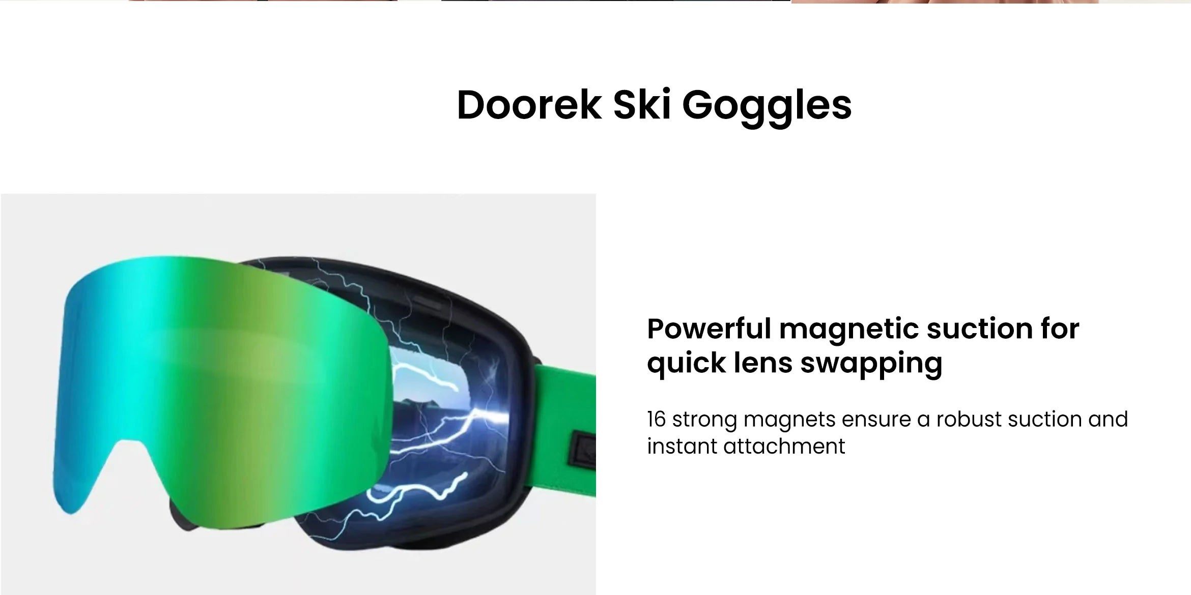 2. Doorek ski goggles - magnets