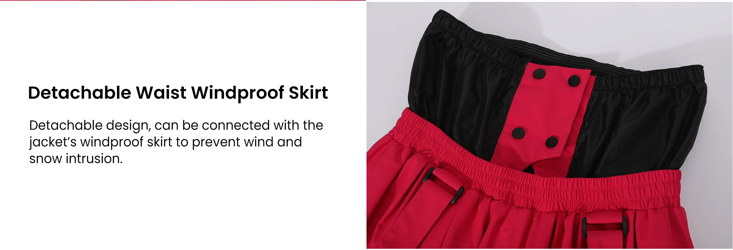 6. Doorek ski pants - Detachable Waist Windproof Skirt