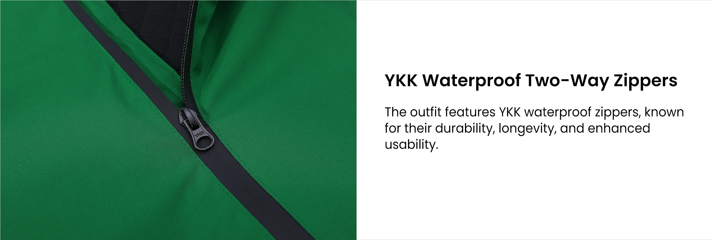8. YKK Waterproof Two-Way Zippers