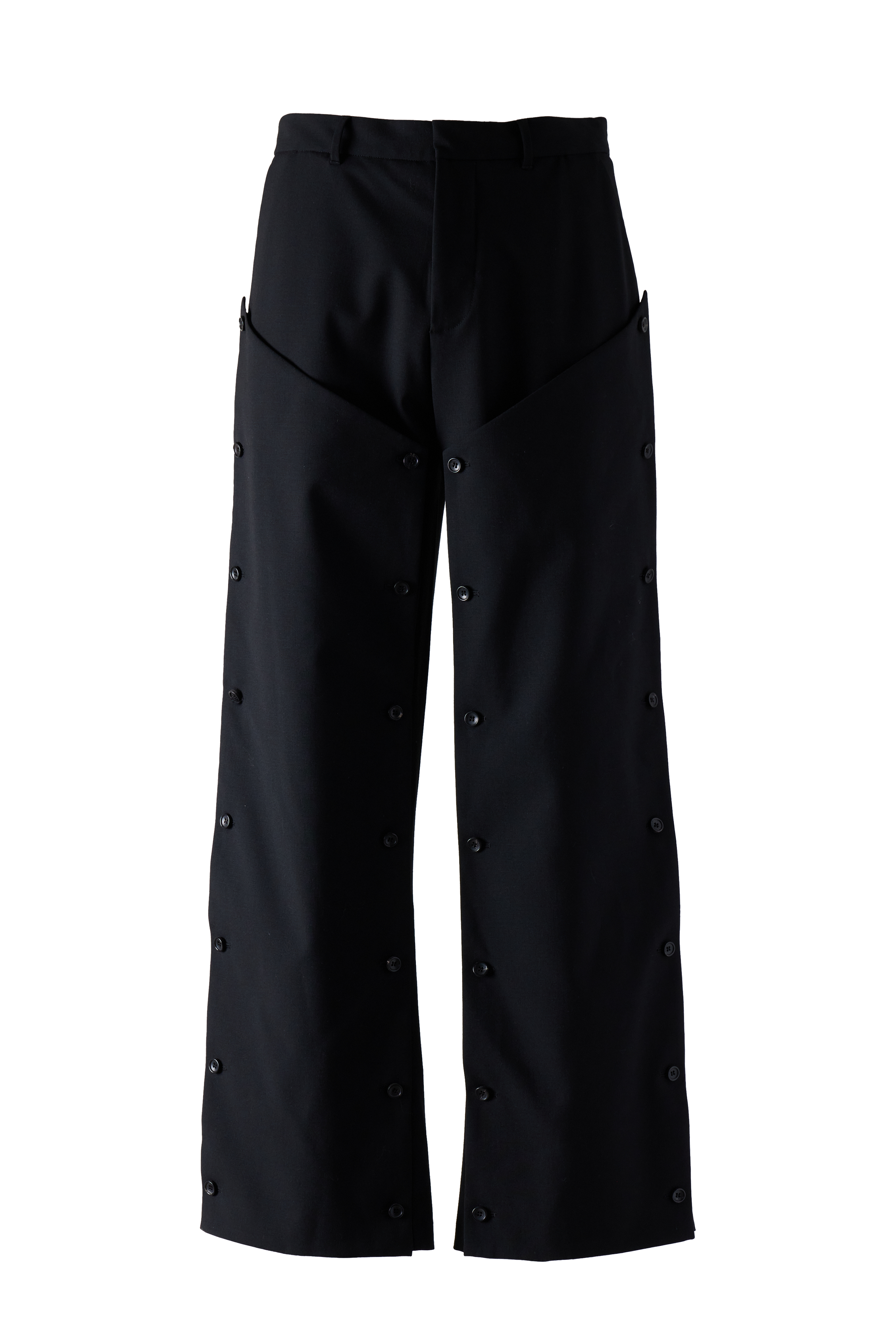 【I AM MARI】Peuloi Two Button Pintuck Banding Slacks Grand Le Mar - Black S130 Wool Tuxedo Trousers – Grand Lè Mar
