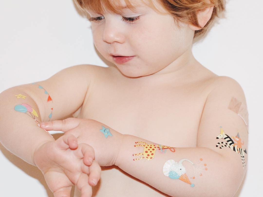 Little Girl Getting Glitter Tattoo at Birthday Party Stock Image  Image of  glitter drawing 250479379