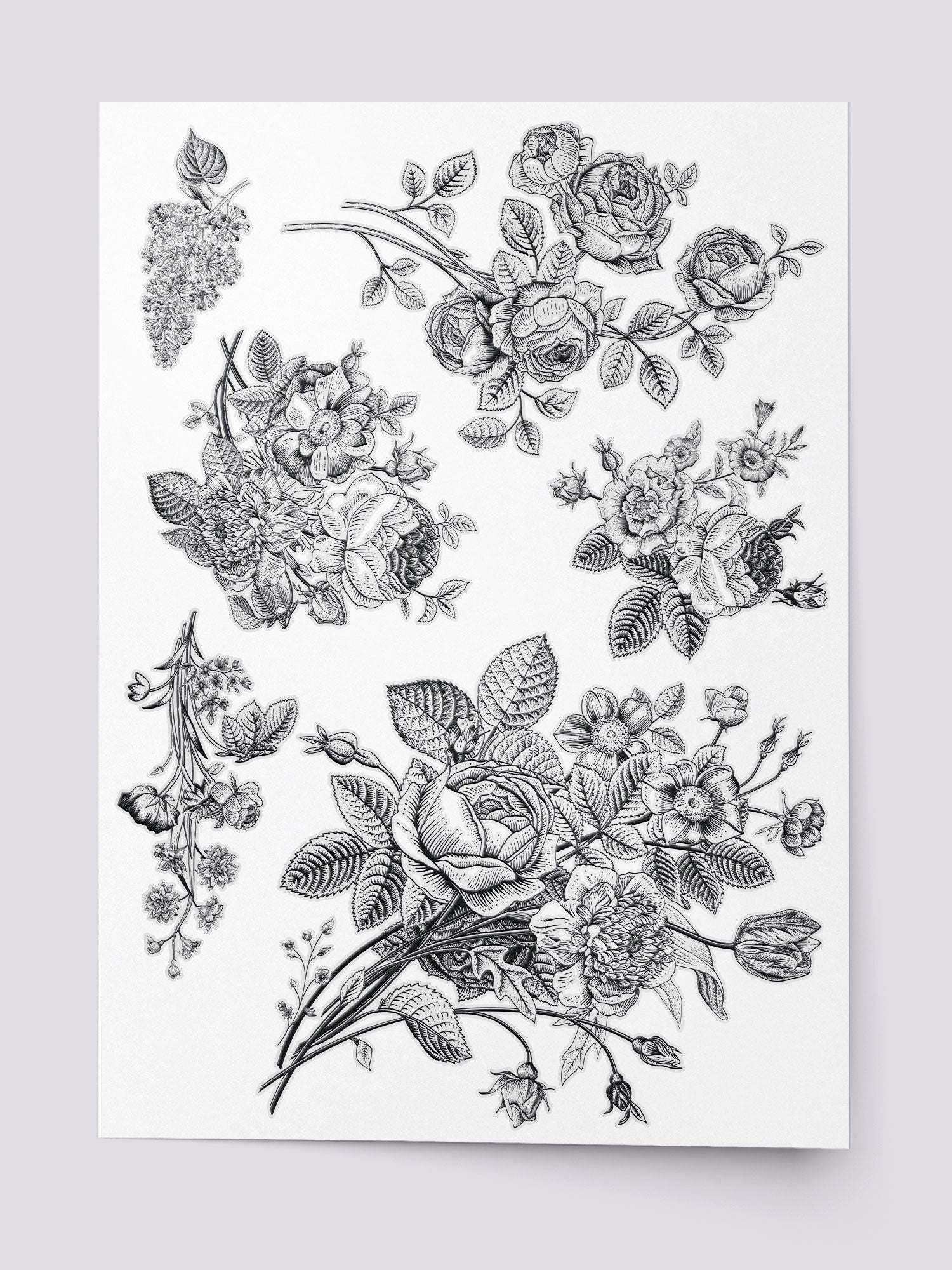 Temporary Tattoos Gentle Flowers  Vintage Flower Tattoo PNG Image   Transparent PNG Free Download on SeekPNG