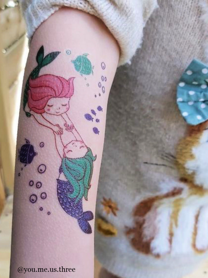 10 Sheet Children Cartoon Mermaid Tattoo Stickers Waterproof Temporary  Tattoos for Kids Birthday Party Gift  Walmartcom