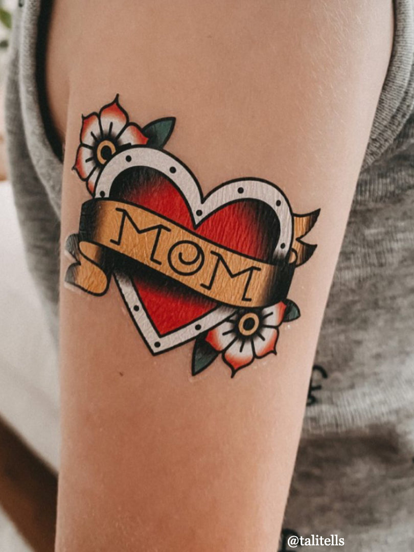 I Love Mom Tattoo Style Illustration Free Vector Download 367787  CannyPic