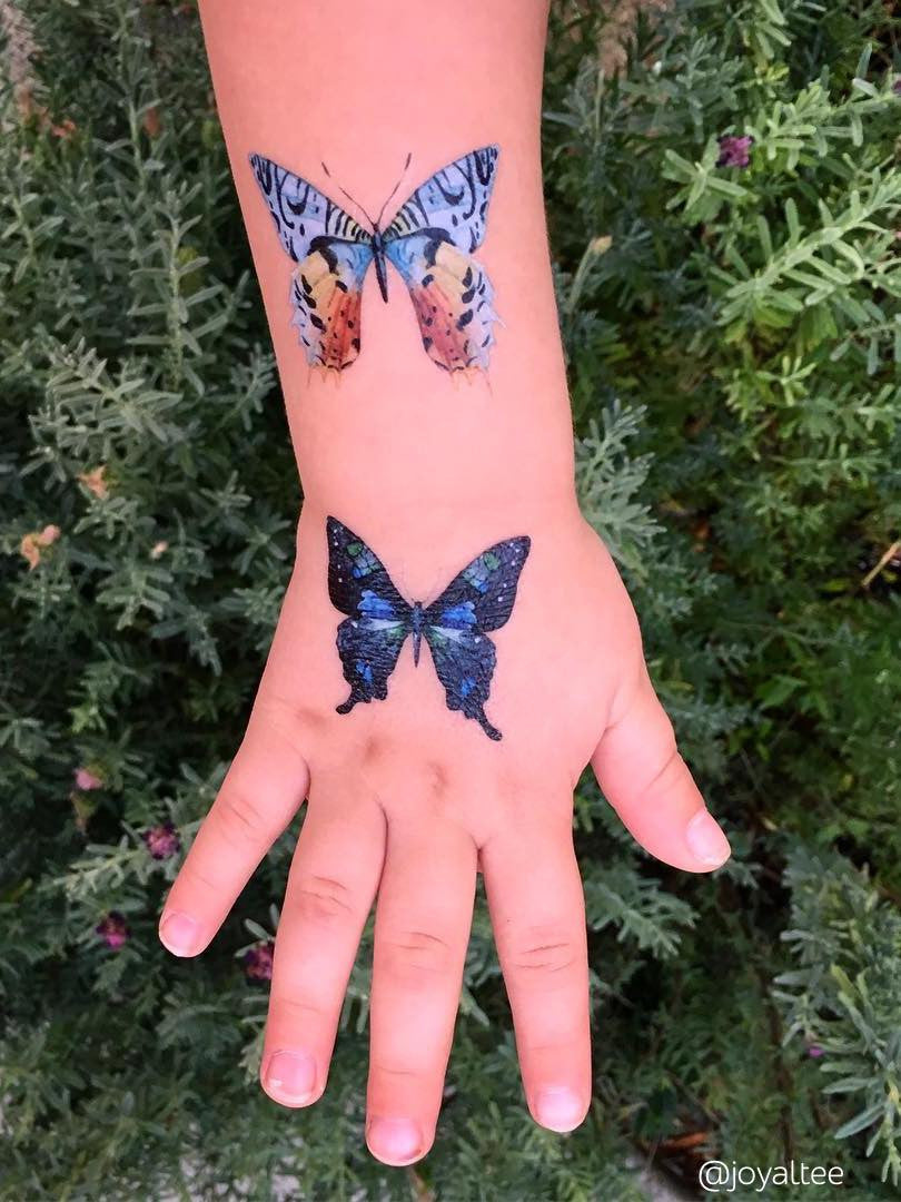 Glitter Shades of Blue Butterfly Temporary Tattoo  Temporary Tattoos