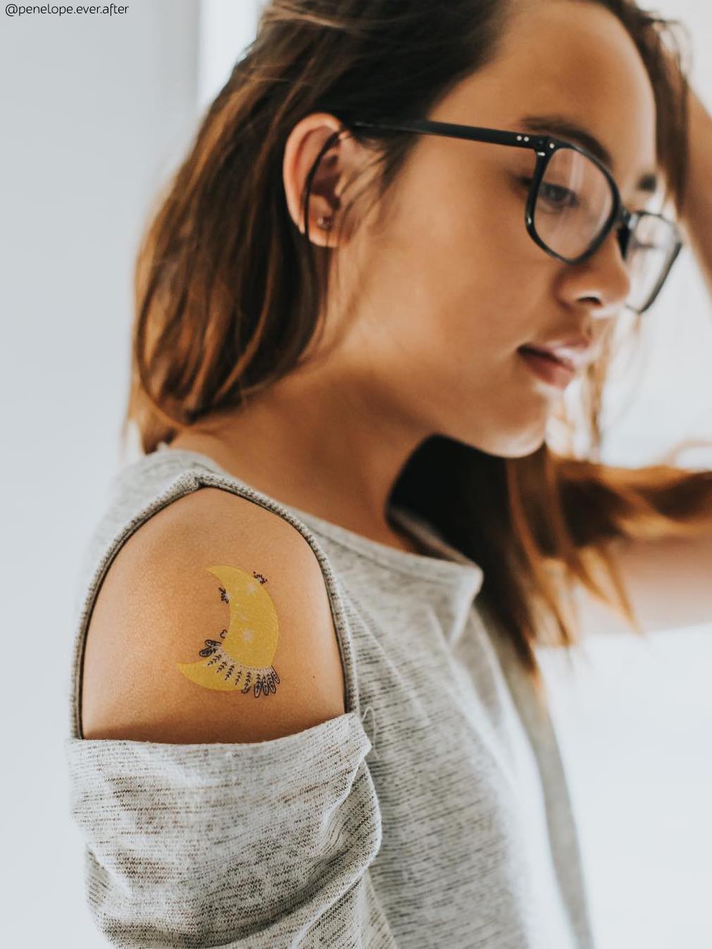 Fine line sun and moon temporary tattoo get it here