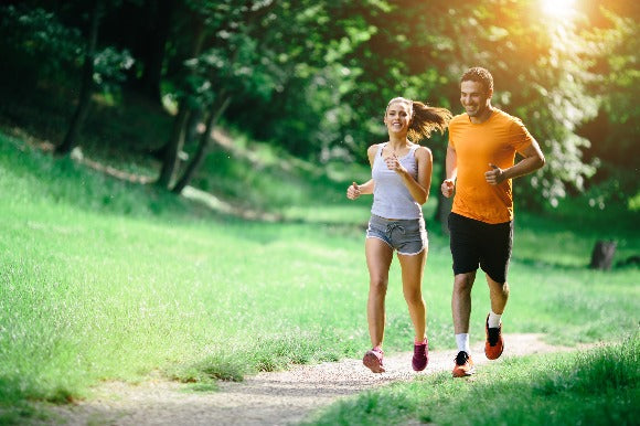 A couple running together