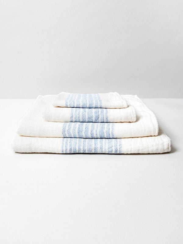 kitchen towel - linen - navy check – Ezu Studio