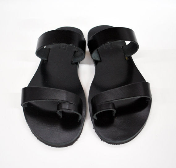 Men black handmade sandals – Nikolasandals