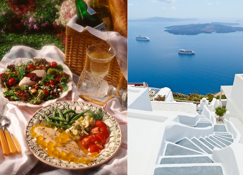 A champagne picnic in France or a River cruise in Santorini and the Greek Isles, both options fit within the Coastal Grandmother style