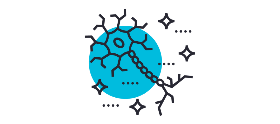 iuVitalizer graphic of a neuron with a blue circle