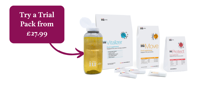 try a trial pack of iuLabs - energy, fatigue, immune health and joint support, from £27.99