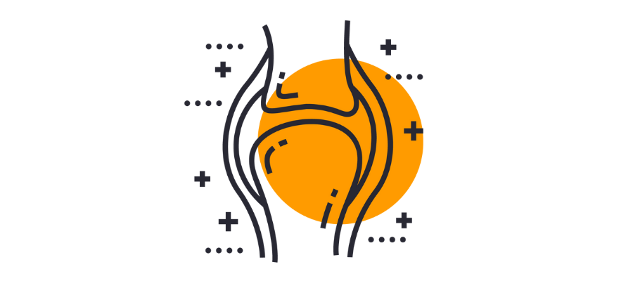 iumove joint health graphic in orange of a knee joint