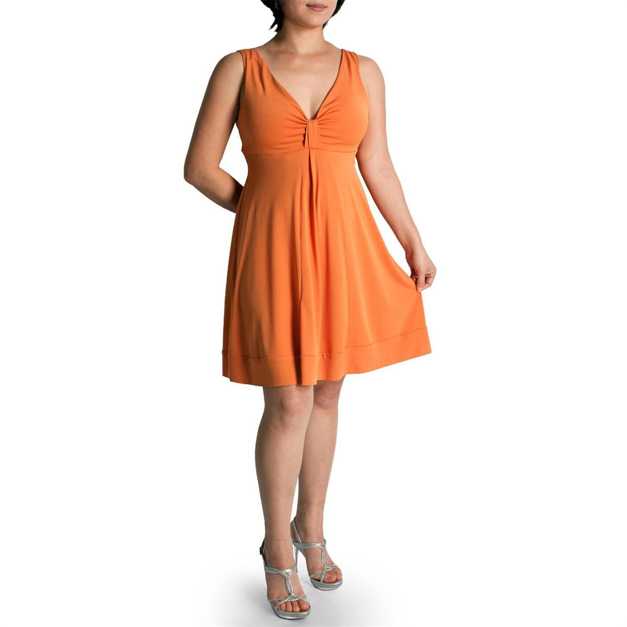 deep v neck casual dress