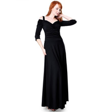 Evanese Women's Elegant Slip On Long Formal Evening Dress with 3/4 Sleeves - ellemore.com
