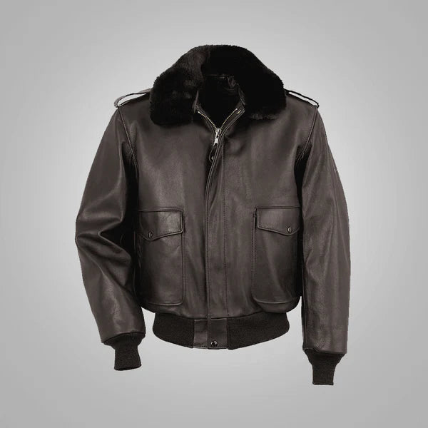 Brown Flying RAF A2 Cowhide Leather Jacket for Men