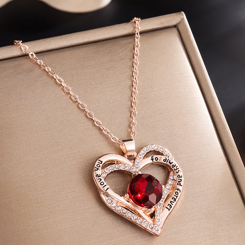 double layered heart necklace