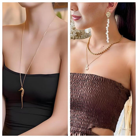 wear necklace with tube top