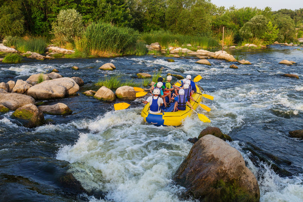 people river rafting