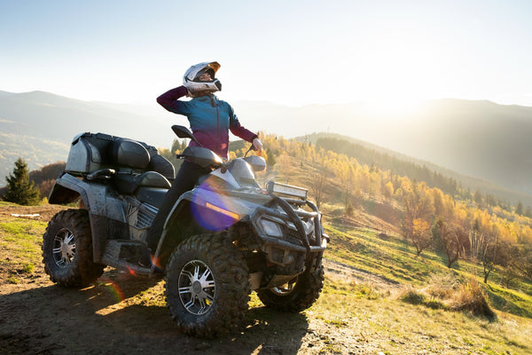 A Woman Quad Biking