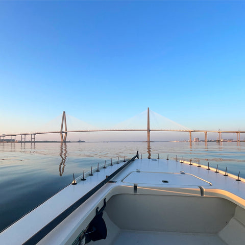 Charleston, SC Ravenel Bridge from a Flats Boat