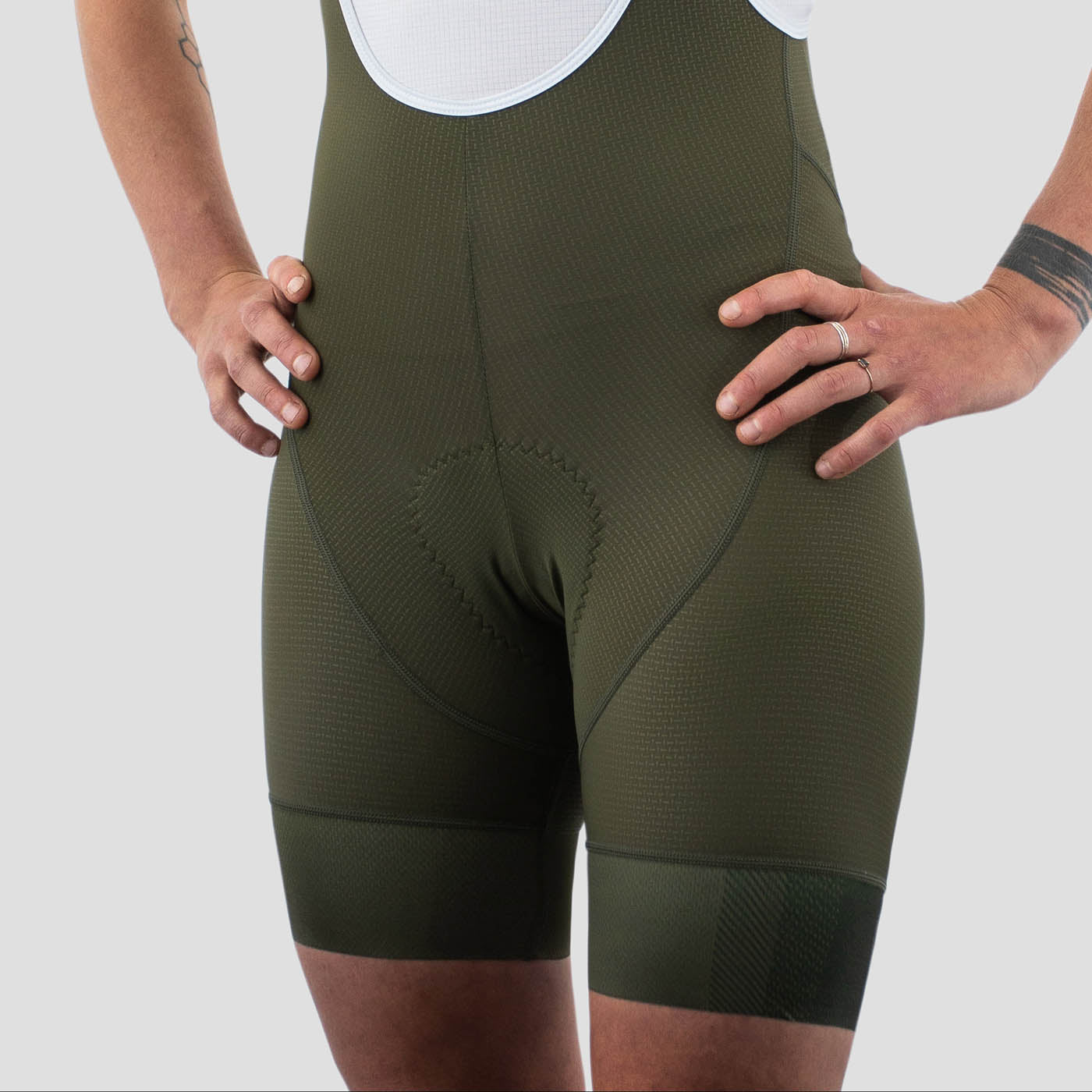green cycling bib shorts