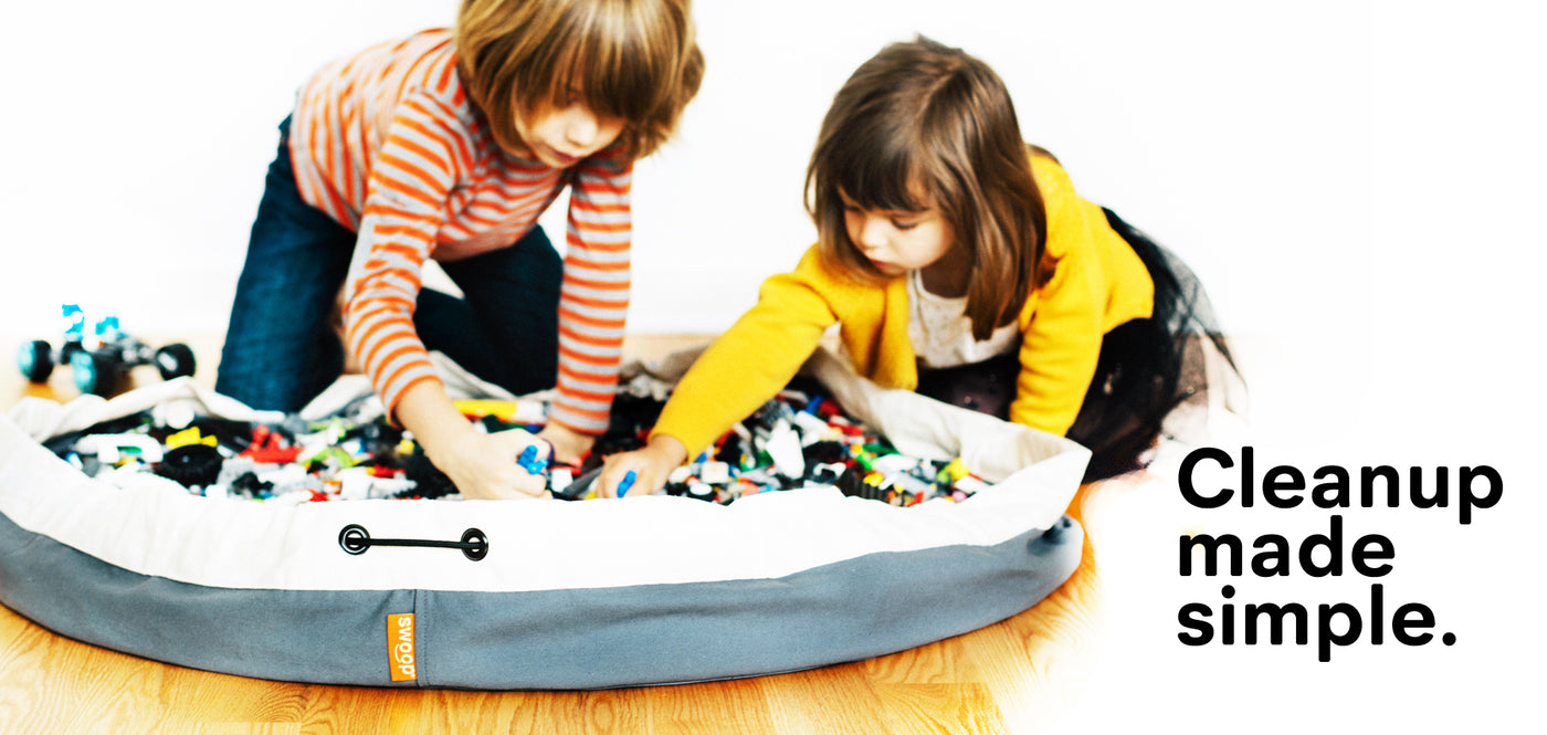 Play Mat Bag Toy Clean Up Bag Children Floor Organizer Mat For