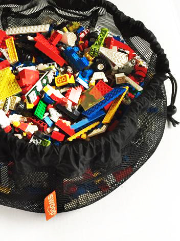 Black MESH Mini Bag with Lego Bricks