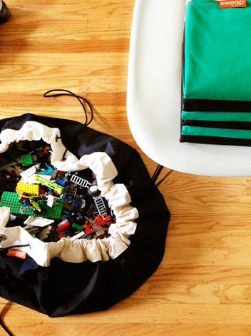 Original Black and Emerald Green Lego Bag