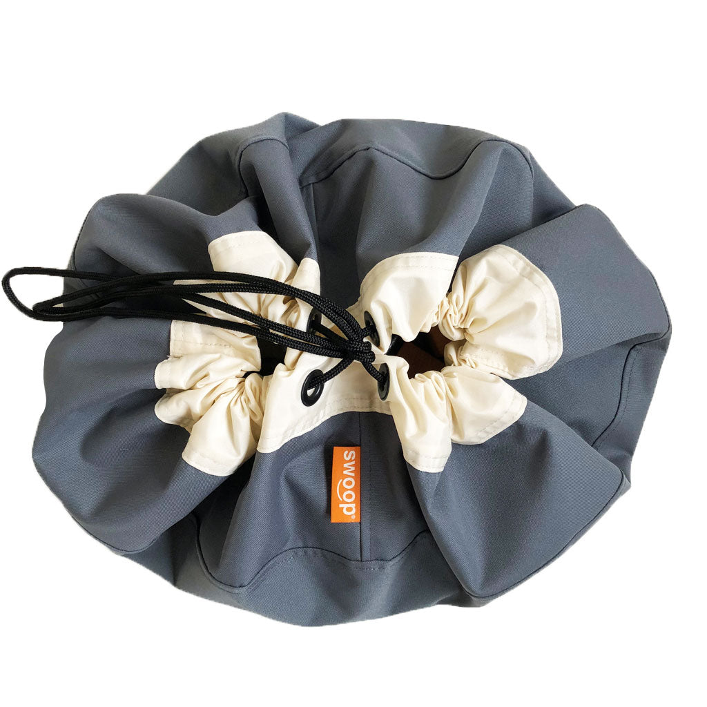 grey toy storage bag