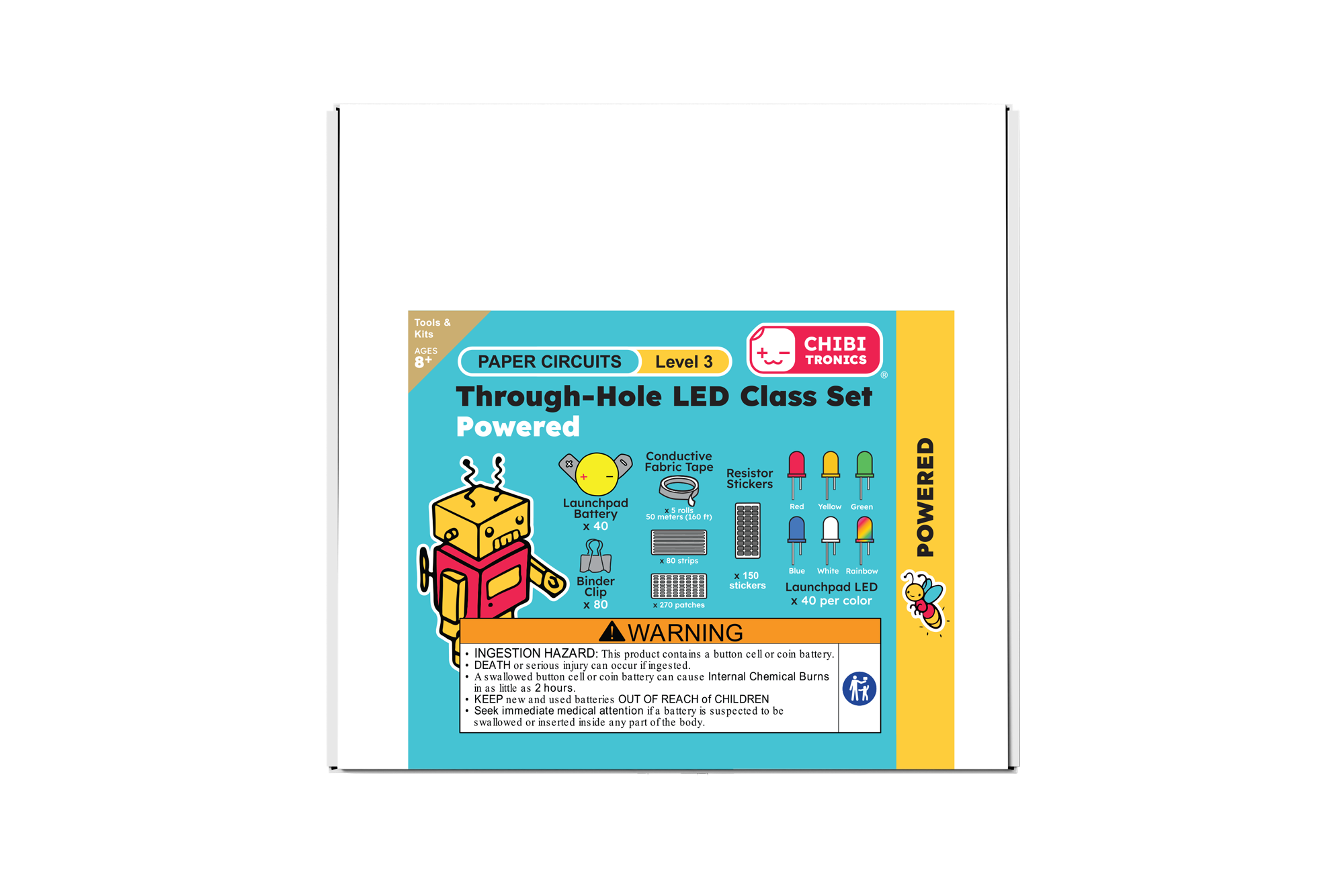 Through-Hole LED Class Set (Powered) - Paper Circuits Level 3
