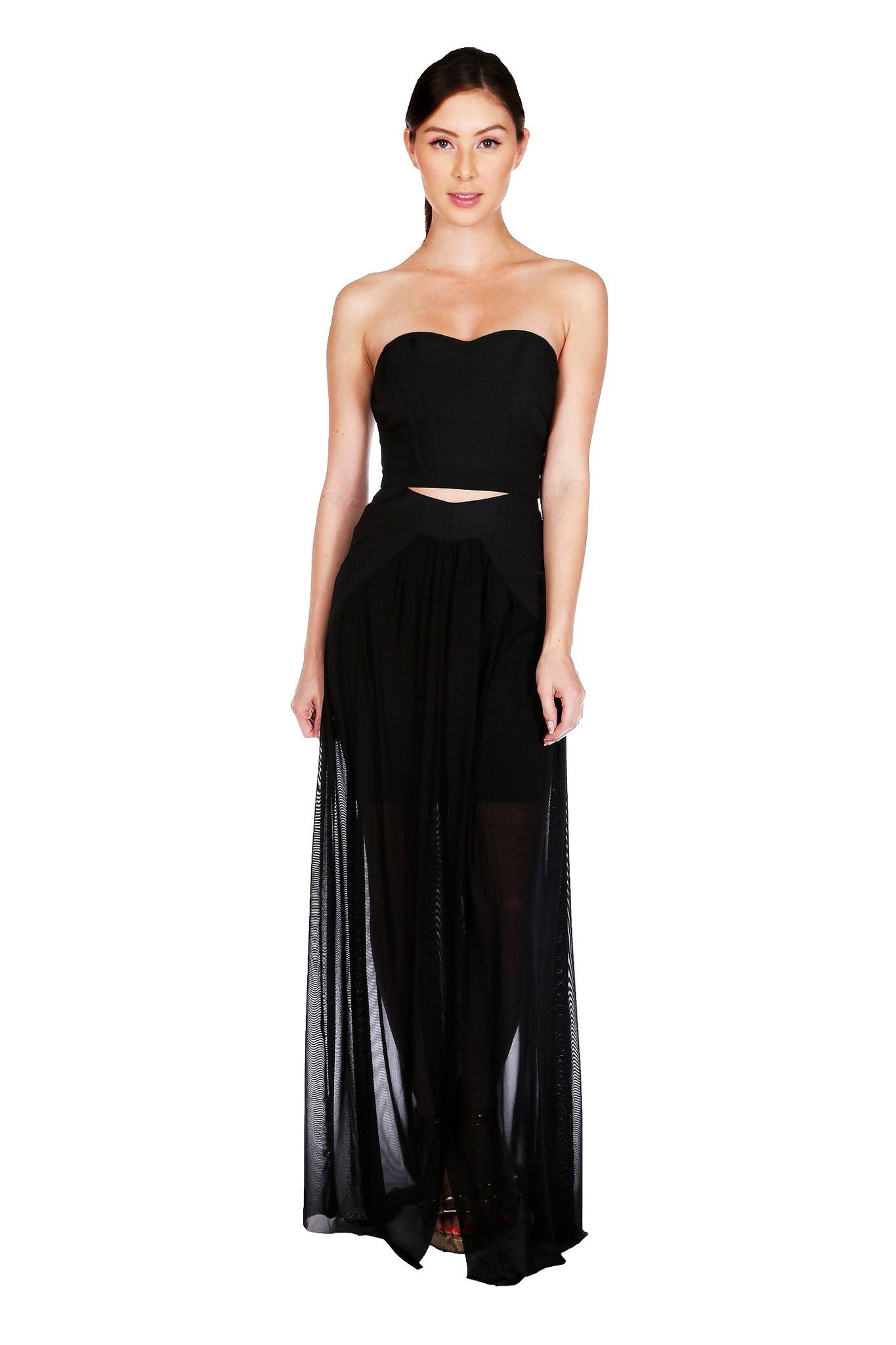 black two piece maxi dress