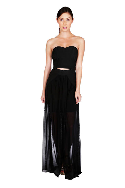 Naughty Grl Sweetheart Two Piece Maxi Dress - Black | NaughtyGrl