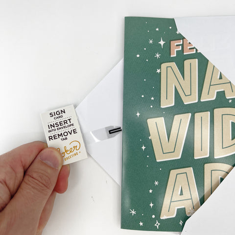 Prank Feliz Navidad Greeting card that loops music nonstop until the battery dies.