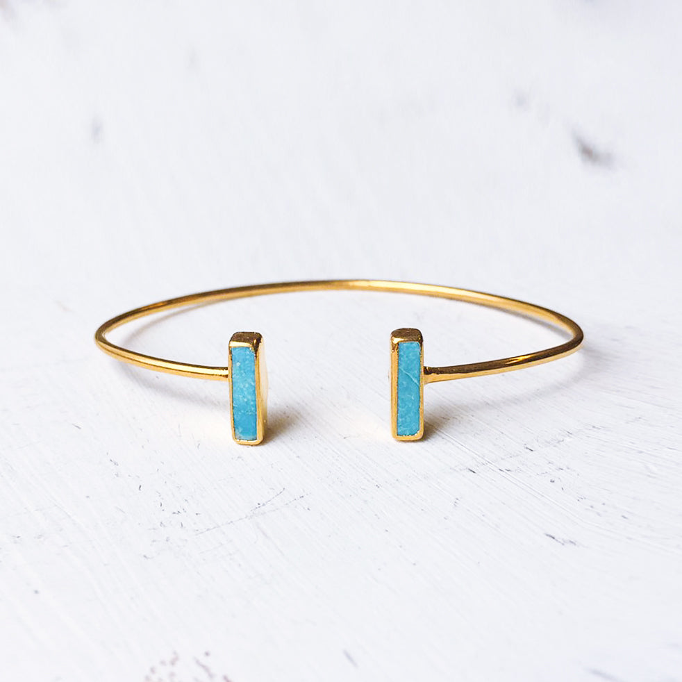 Adjustable Turquoise Small Bar Bracelet