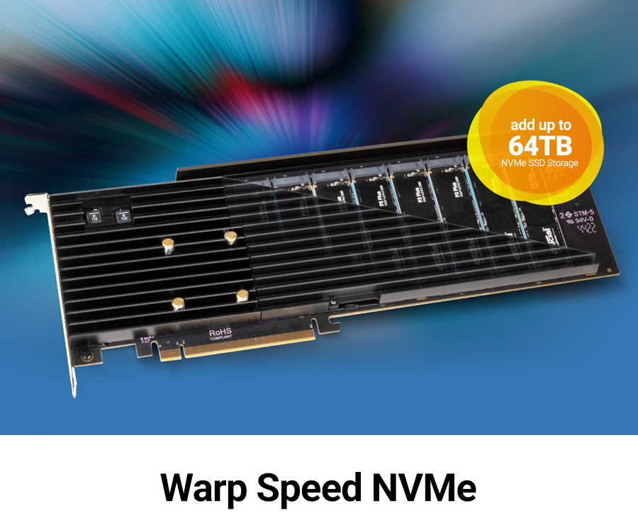 Warp Speed NVMe - Sonnet M.2 8x4 Silent Gen4 PCIe Card