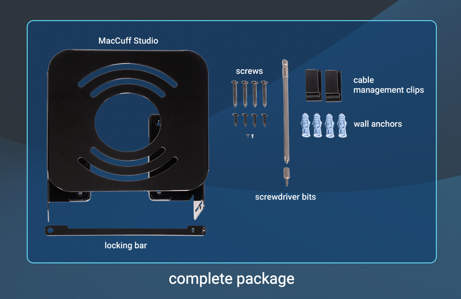 MacCuff Studio Complete Package with Bracket, Locking Bar, and Mounting Hardware