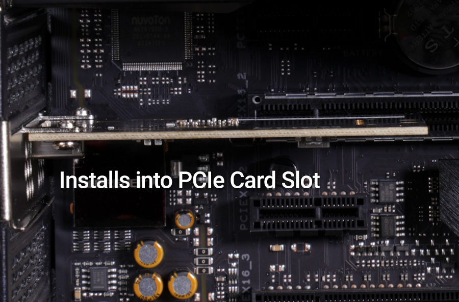 Solo2.5G PCIe Card Installed In a PCIe Card Slot