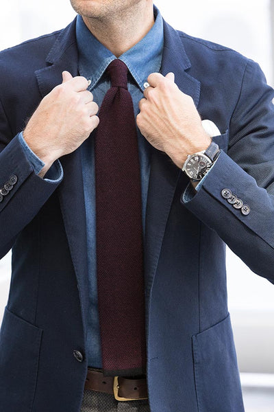 Knit tie for business casual, via He Spoke Style.