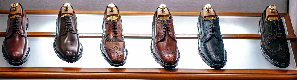 Row of laced dress shoes