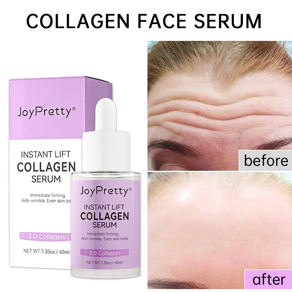 Collagen Face Serum Wrinkle Removal Anti Aging Skin Care Hyaluronic Acid Forehead Fine Lines Lifting Repair Facial Serum 40ml